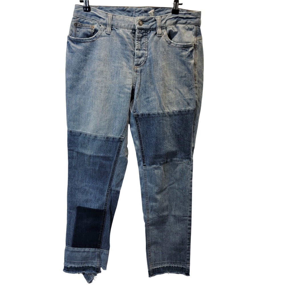 Free People Patchwork Womens Jeans Distressed Indie Patches Boho Festival  29x27